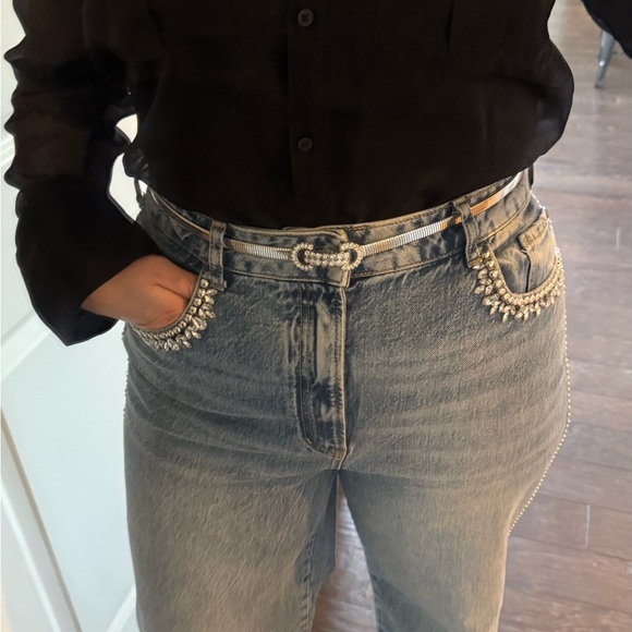 The Austyn High-Rise Wide-Leg Jeans: Embellished Uncuffed Edition - Picture 10 of 12